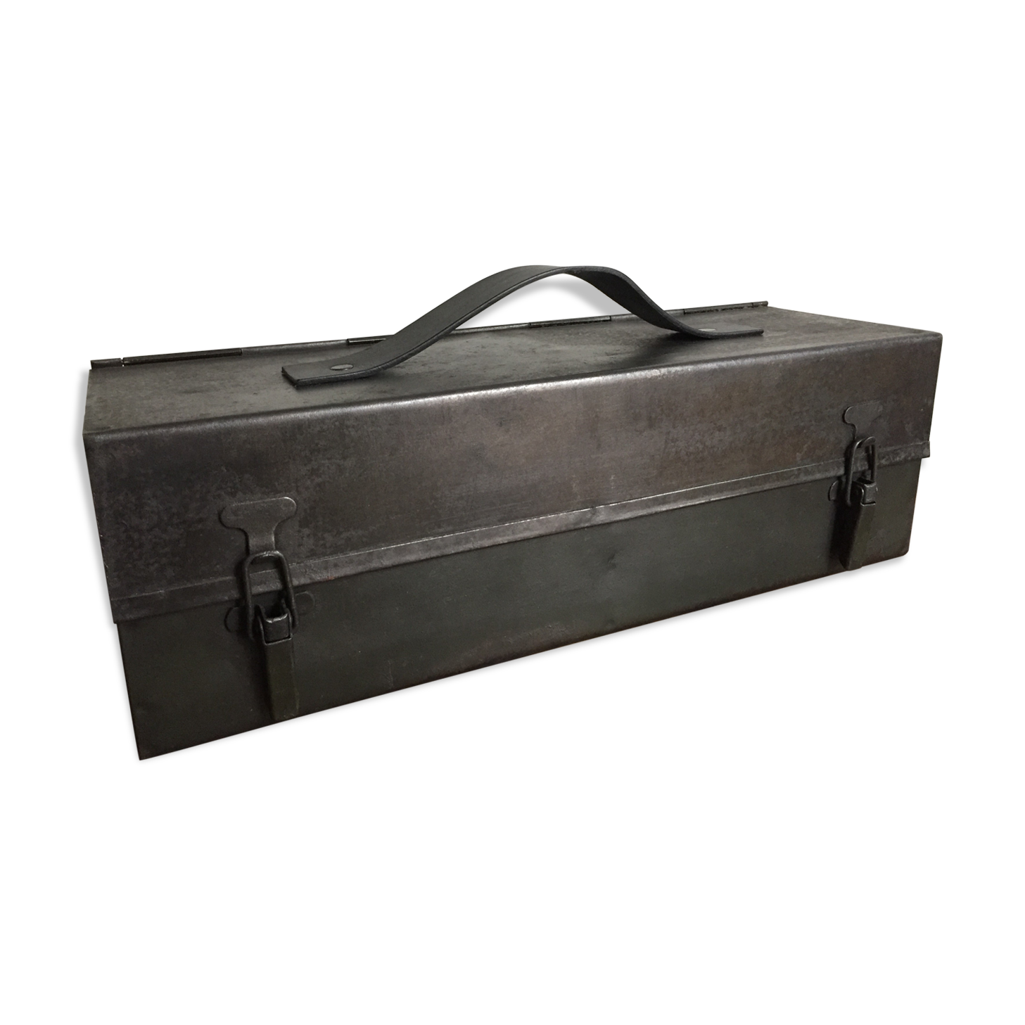Box metal, tools, strap leather box