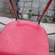 6 red and chrome Formica chairs