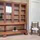 Solid wood display cabinet.