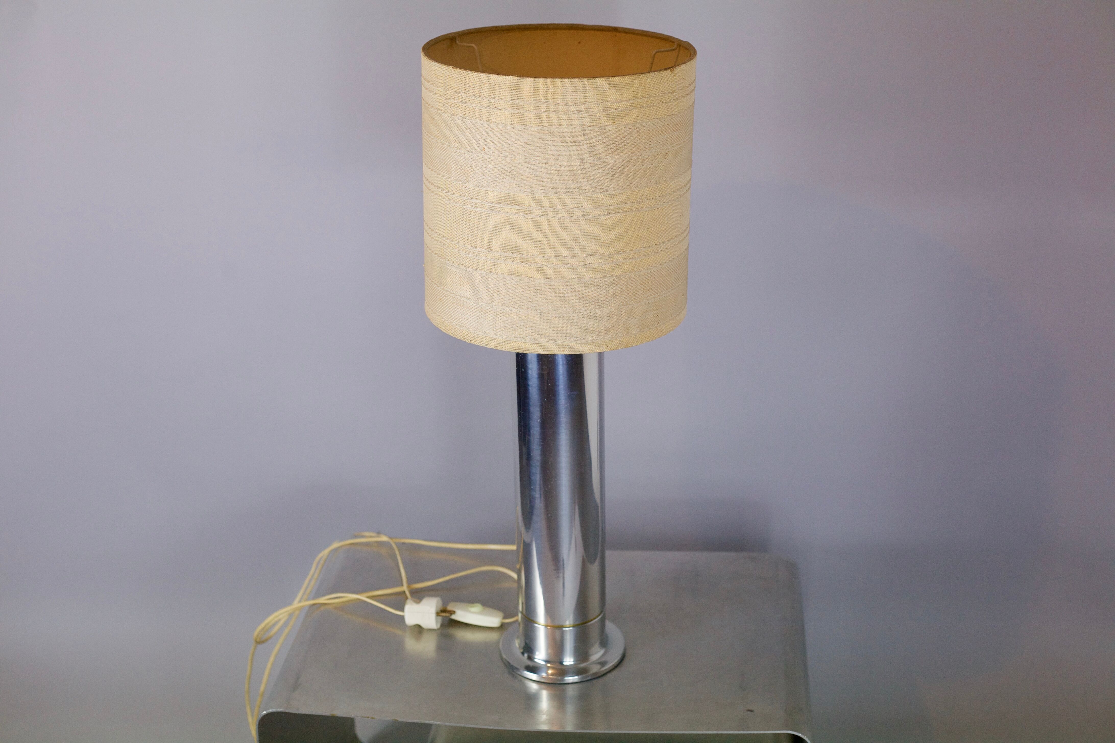 Hans-Agne Jakobsson table lamp in chromed steel and brass, Sweden, 1960