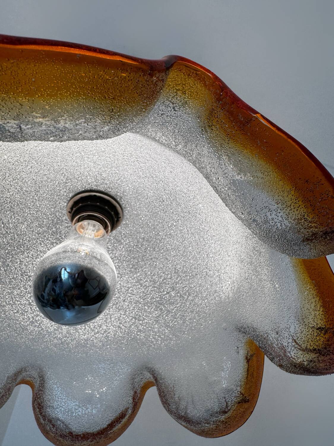 Murano glass flower pendant light from the 70s