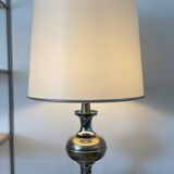 Large Space Age lamp in chrome and gold metal