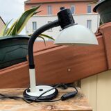 Vintage desk lamp aluminor made in france white and black metal and plastic