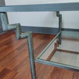 Glass and wrought iron coffee table