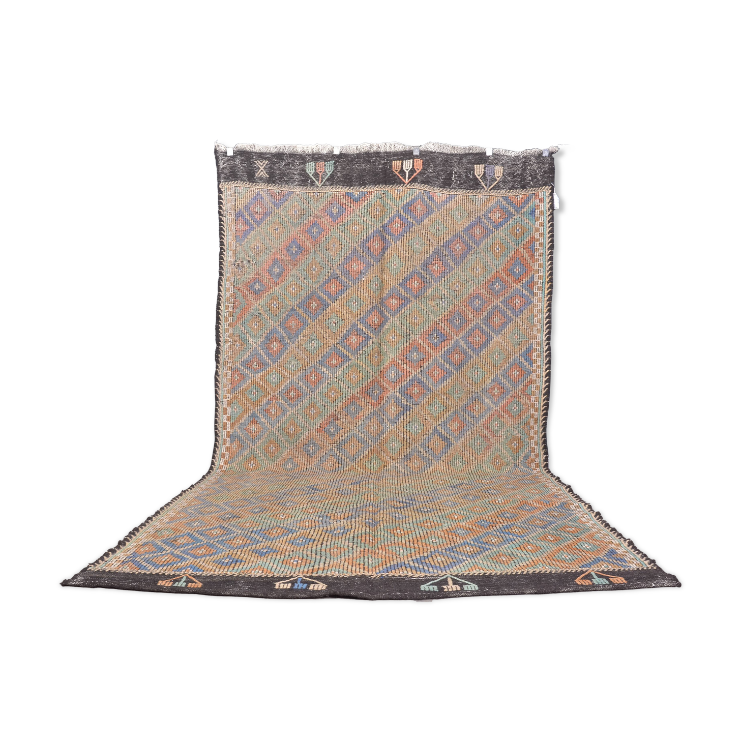 Handwoven Tribal Oushak Kilim Rug sku 1896