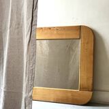Large oak mirror in the style of a revival house, 1970s design.