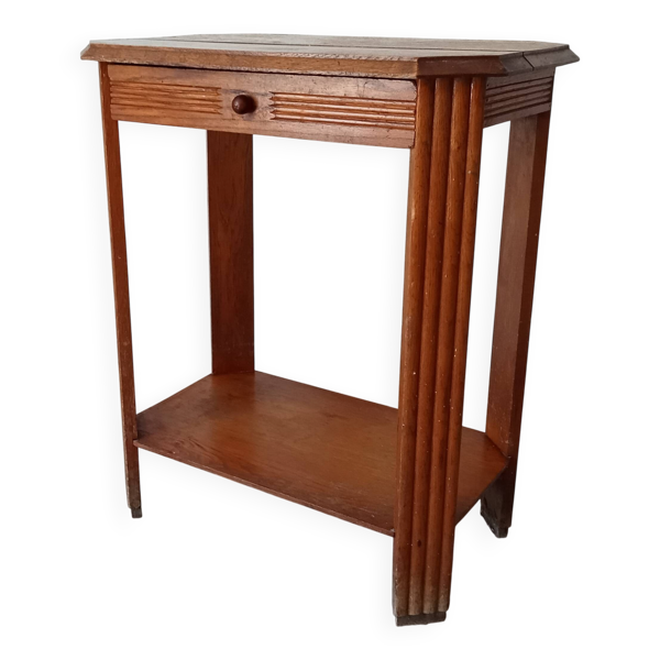 Table d appoint art déco années 40 en chêne massif