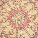 3x12 Pale Red Cream Soft Wool Vintage Runner Rug