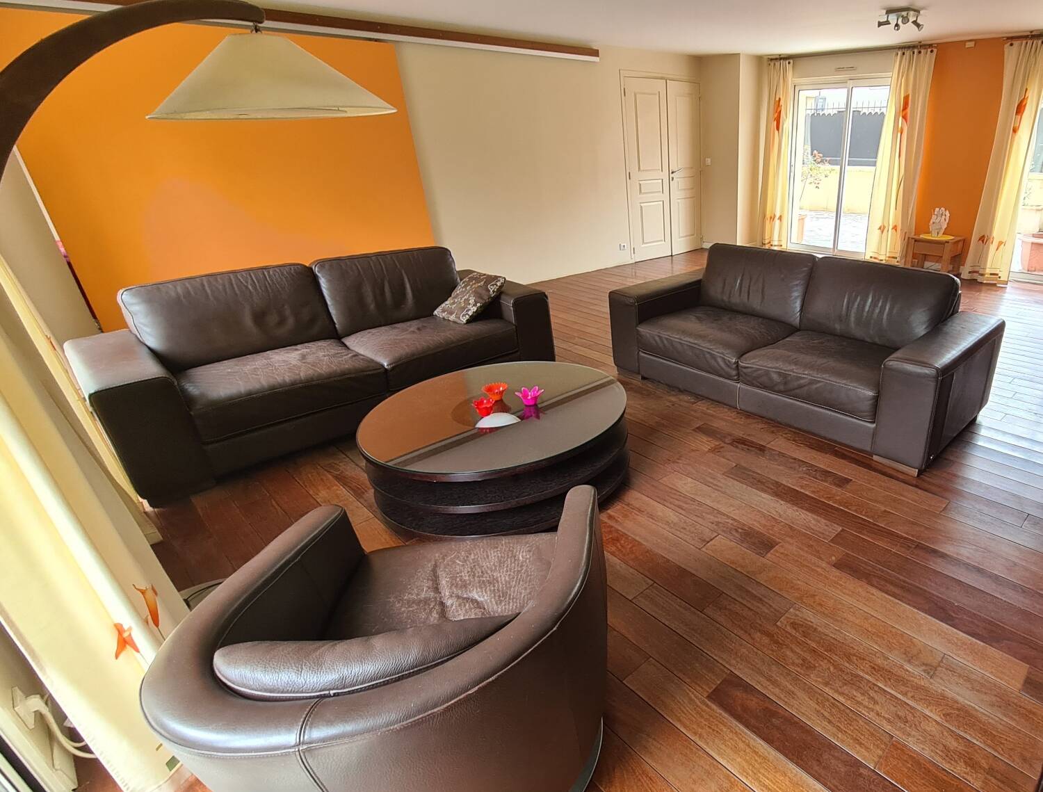 Natuzzi 3-seater sofa in full grain brown leather