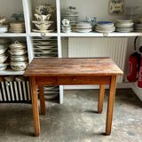 Desk, dark wood table with 1 drawer