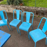 Set of 4 Tolix bistro chairs & table