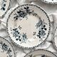 6 assiettes plates en terre de fer « Acacia » Moulin des Loups et Hamage