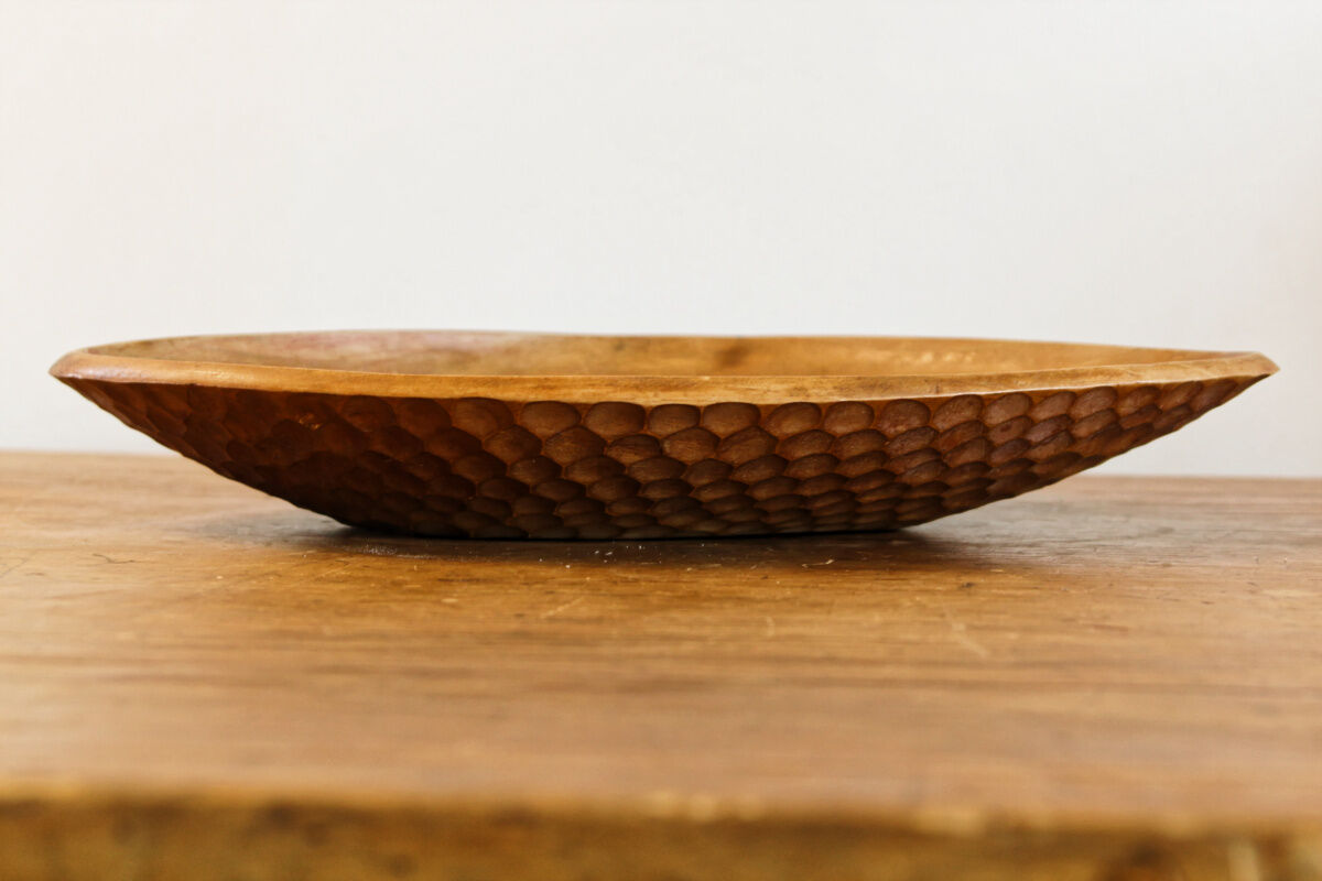 Carved wooden fruit cup