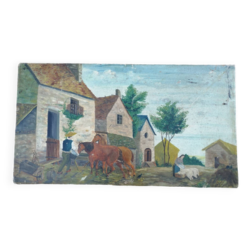 Tableau naïf ancien