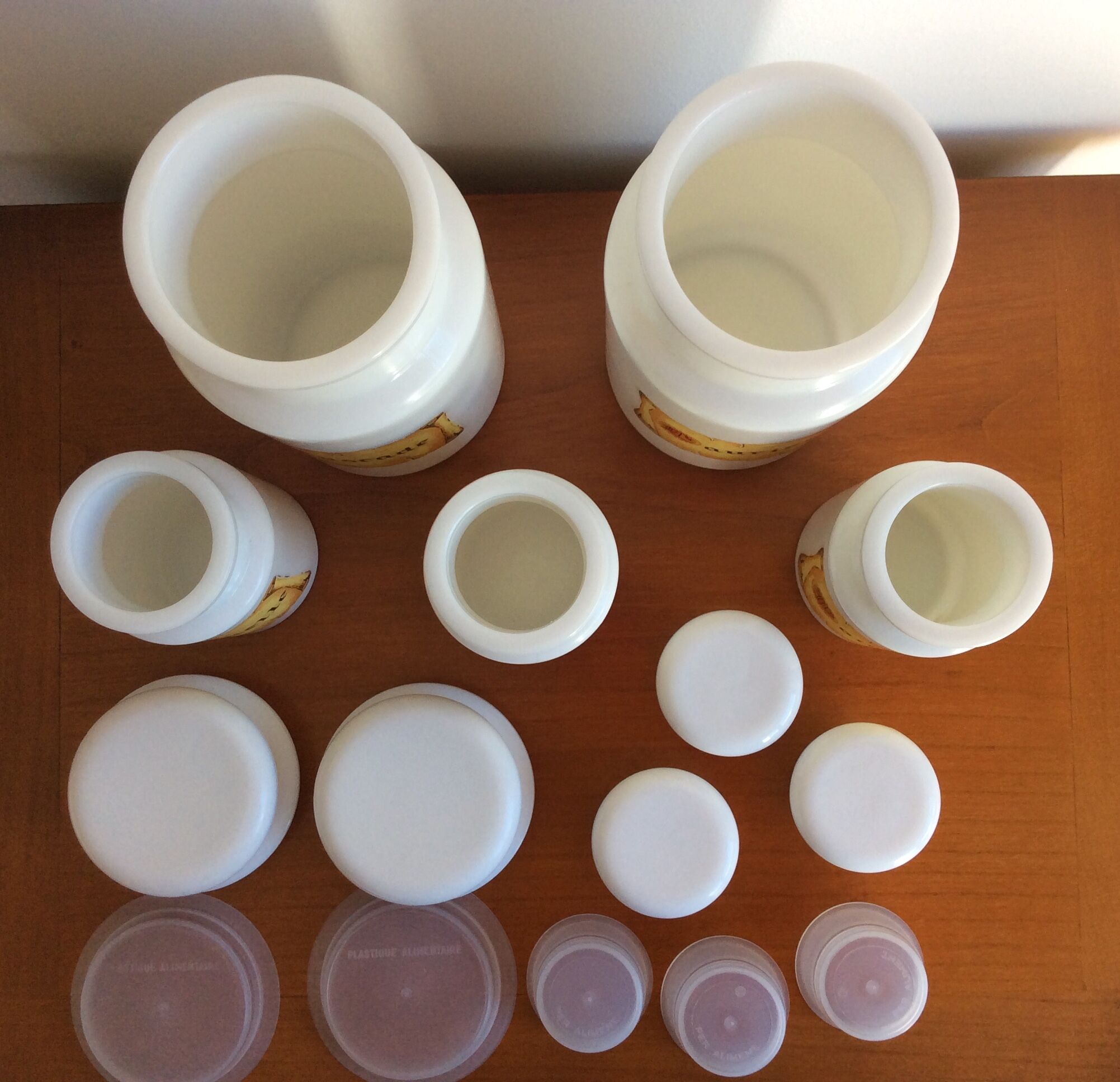 Lot of spice pot Made in Italy Opal Glass - vintage