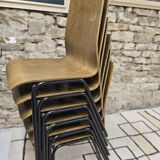 Lot of 6 Hiller stackable chairs 1970