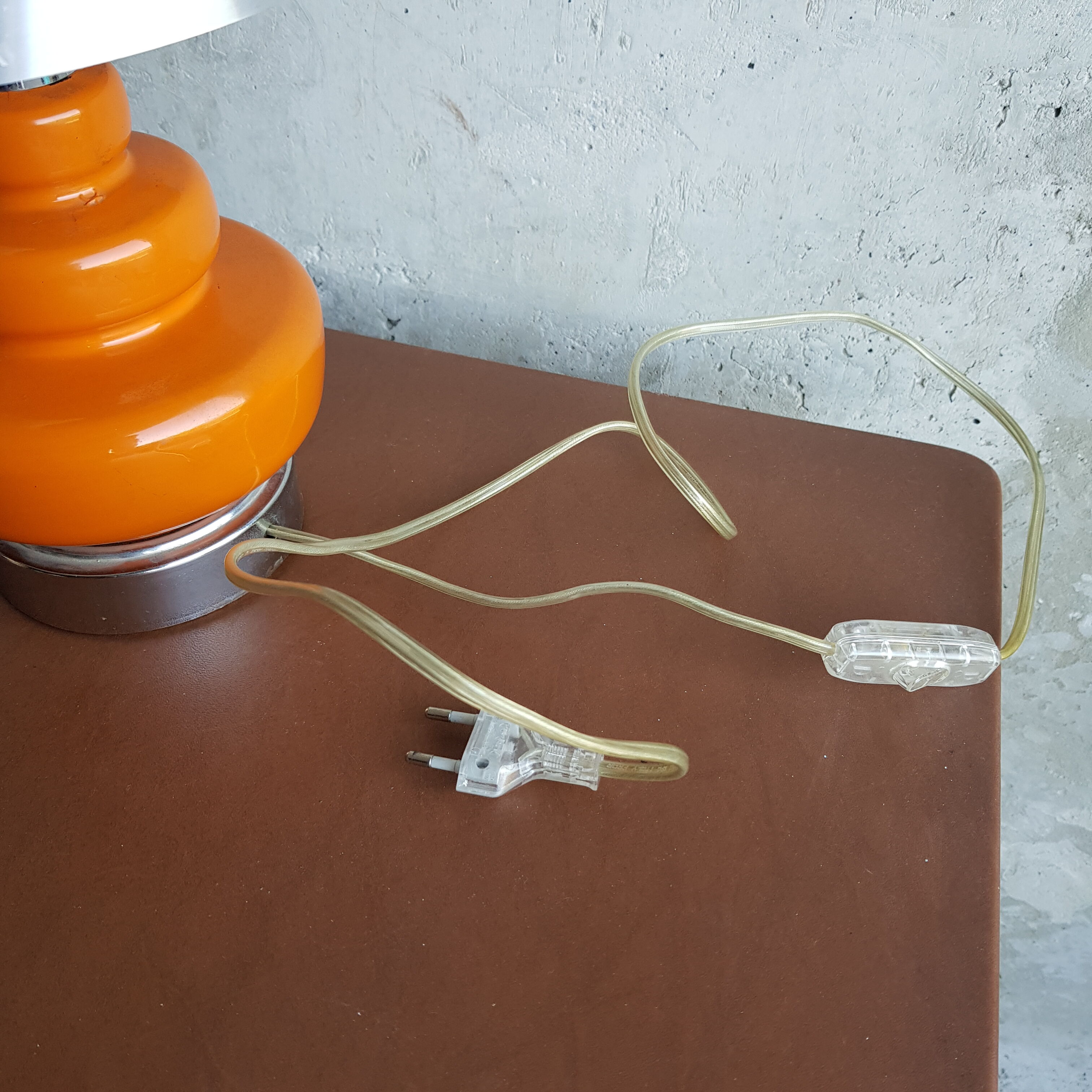 70s orange ceramic lamp