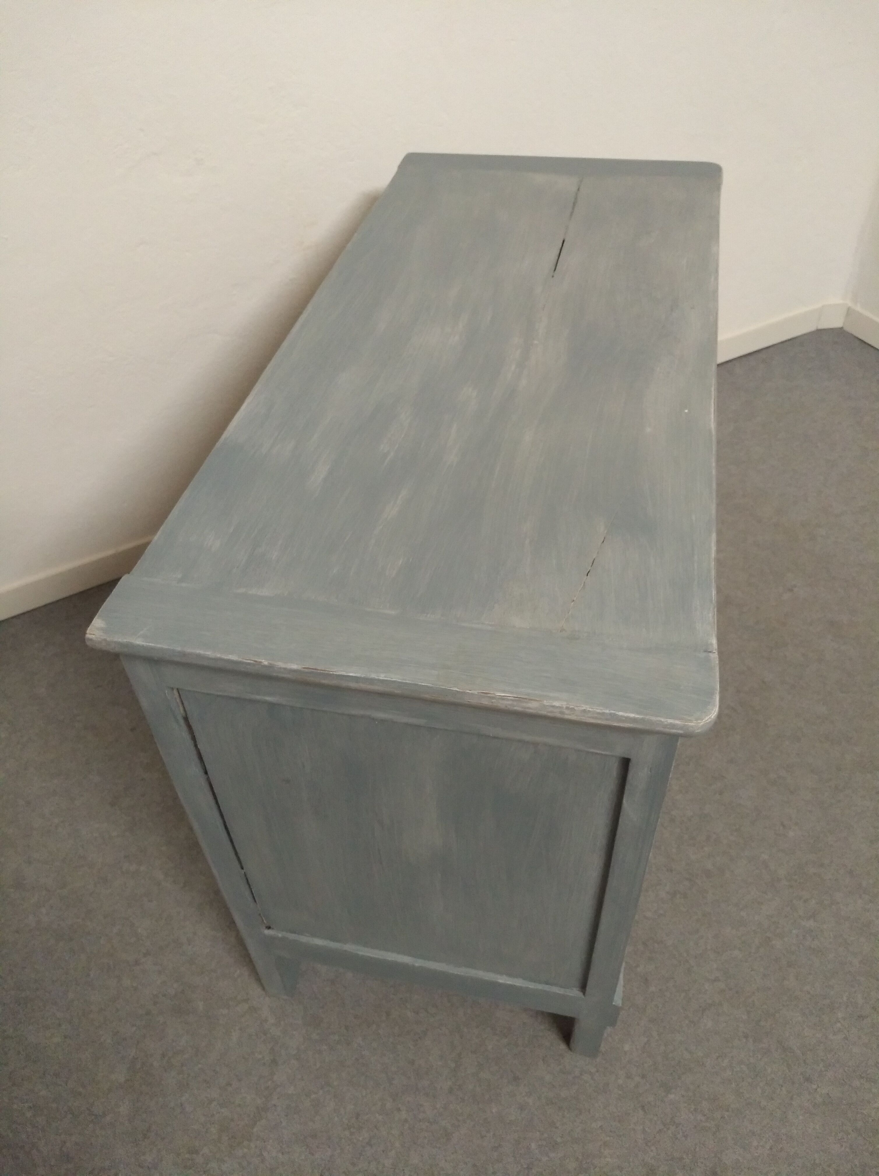 Chest of drawers blue/grey lasured board