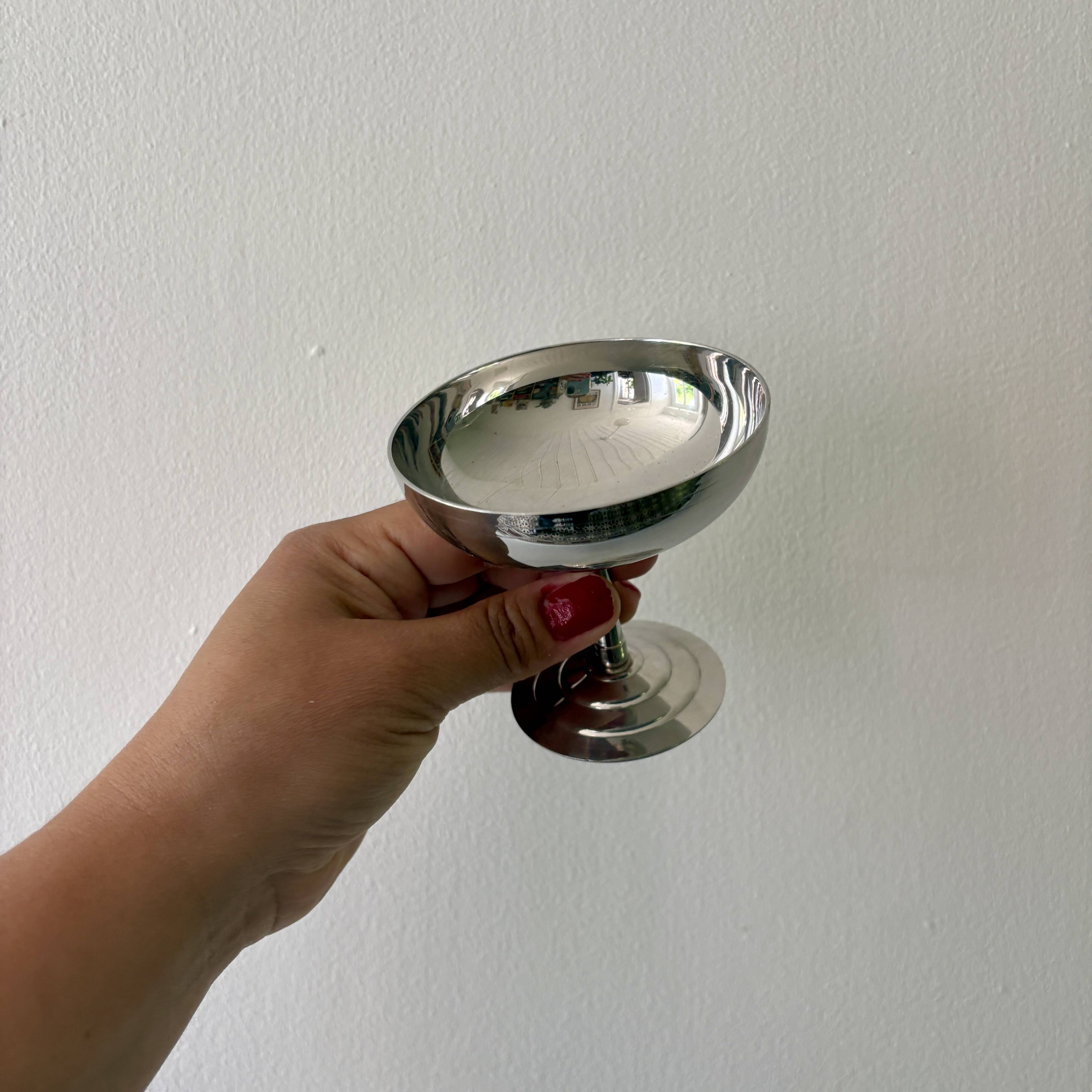 Lot de 6 coupes vintage en inox