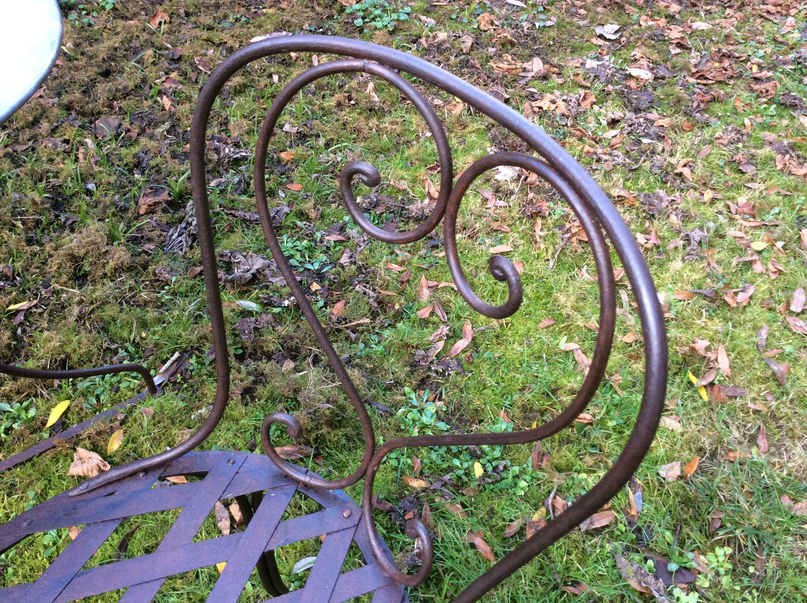 Garden chairs, wrought iron