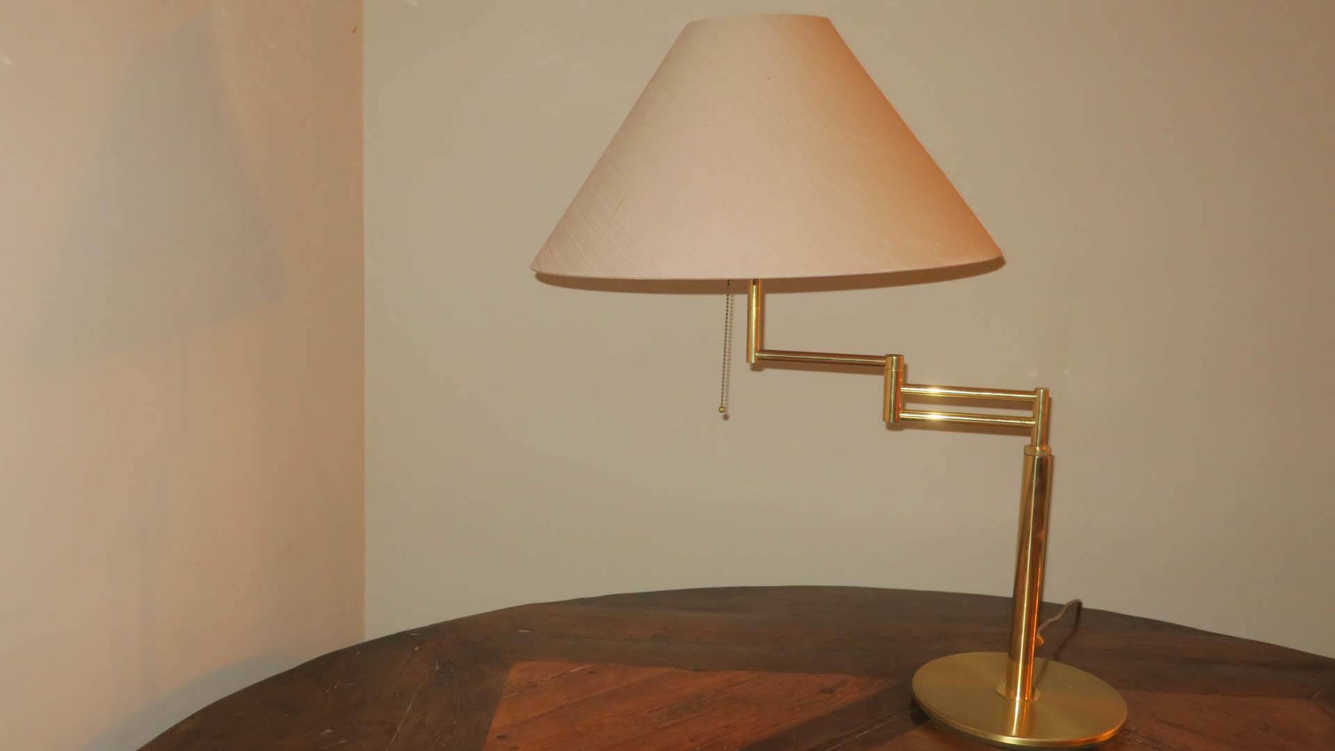 Relux Milano multi-adjustable brass table lamp, Italy 1970s