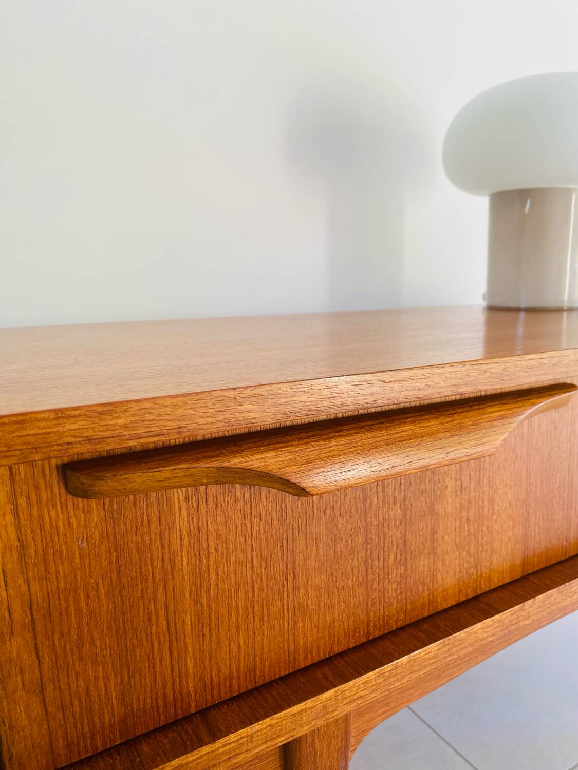 Small vintage teak sideboard in Scandinavian style