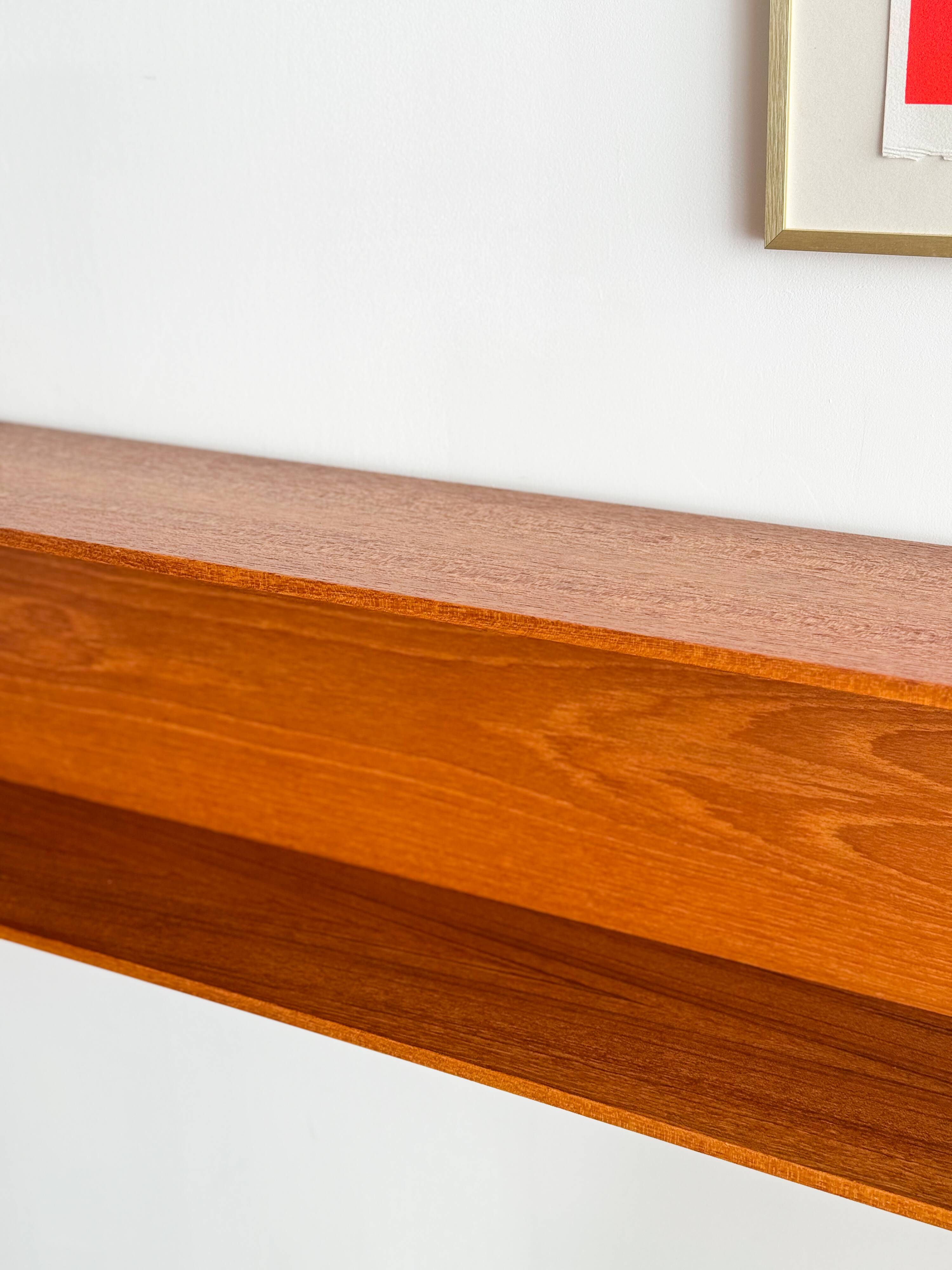 Teak wall shelf by Wilhelm Renz for Walter Wirz Mid Century Design