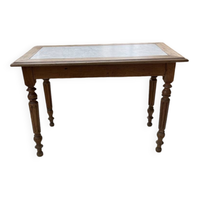 Table bistrot en noyer et marbre1890