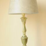 Green and Grey Marbled Table Lamp - Early 20th Century Vintage Table Lamp