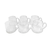 6 wide beer mugs made of thick glass