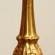 "Pique candle" double fire floor lamp in gilded bronze