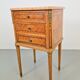 Vintage French Bedside Table with Marble Top and Brass Ornaments, 1920s