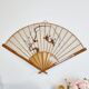 Fan hand painted fabric and bamboo