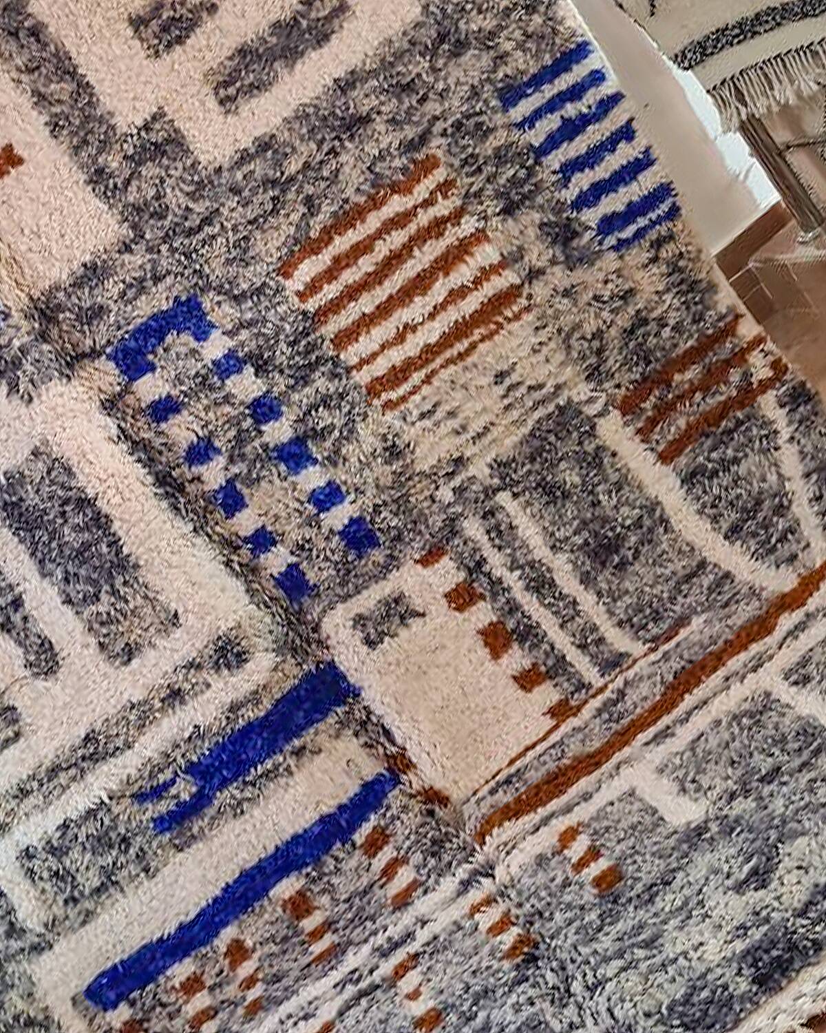 Tapis berbère bohemian en laine fait main 250 X 150 CM