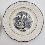 Set of 2 talking plates in Choisy-le-Roi porcelain