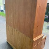 Large English display cabinet in solid wood, 20th century, 155cm