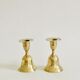 Pair of brass "bell" candle holders