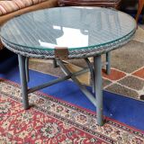 Rattan pedestal table