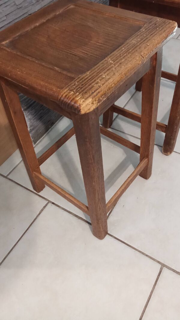 Paire tabouret en bois vintage époque reconstruction année 40 50