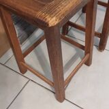 Pair of vintage wooden stools from the reconstruction period from the 40s and 50s
