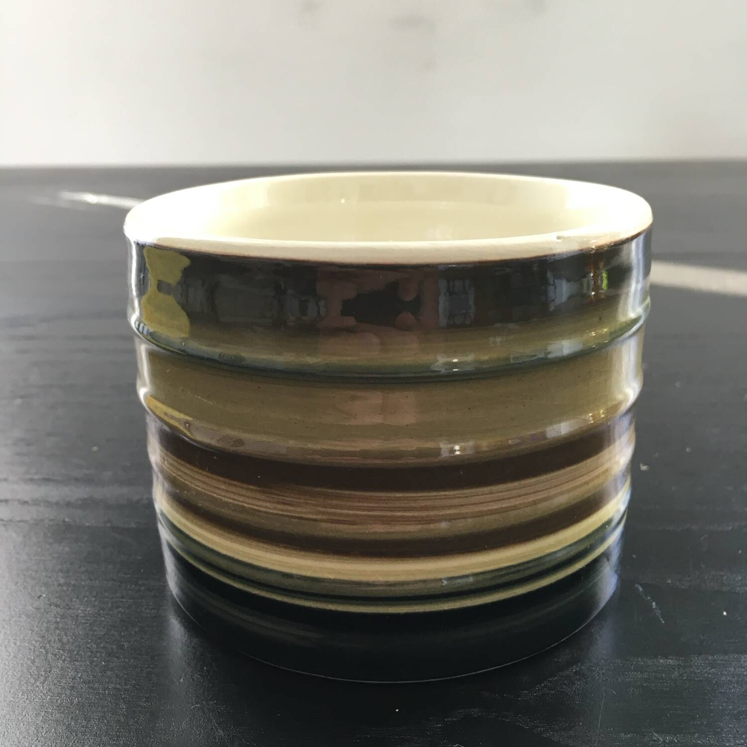 Signed striped flowerpot