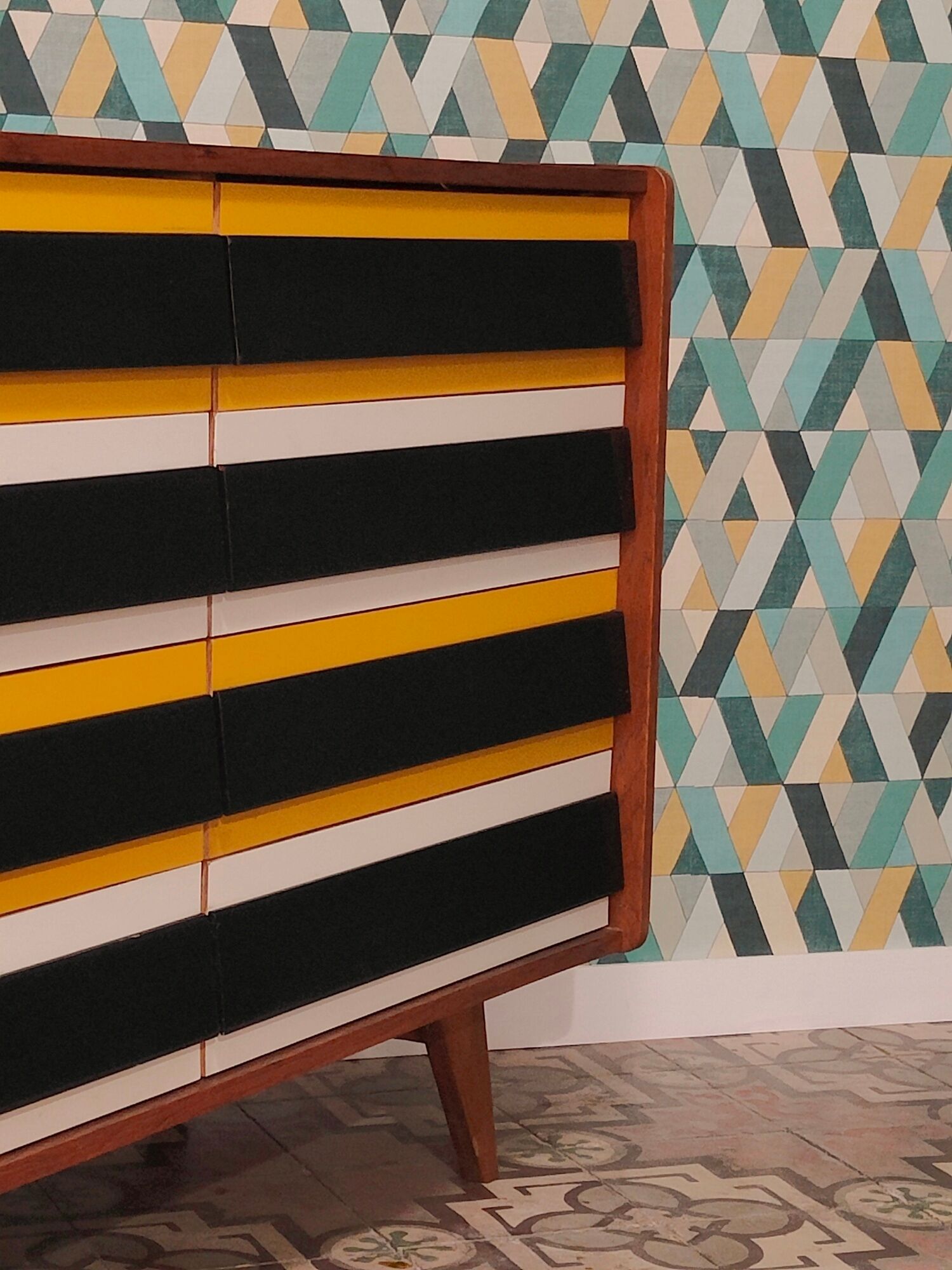 Chest of drawers U 453 Yellow by Jiri Jiroutek for Interier Praha, old edition from 1962