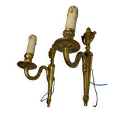 Pair of vintage gold wall sconces – Louis XVI style – Lighting fixture