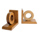 Vintage wooden bookends in Bauhaus mid-century minimalist style.
