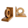 Vintage wooden bookends in Bauhaus mid-century minimalist style.