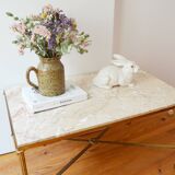 Marble and brass coffee table 60s