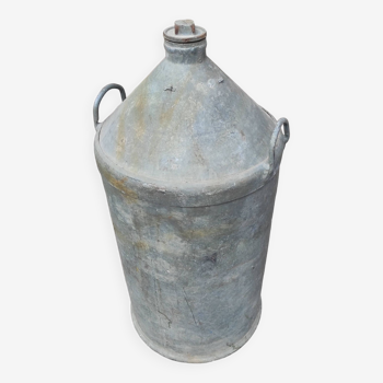 Gavanized steel canister with screw cap and 2 handles