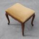 Louis XV Style Walnut Stool with Cabriole Legs and Velvet Seat, France, 20t