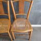 Pair of old caned chairs in blond wood