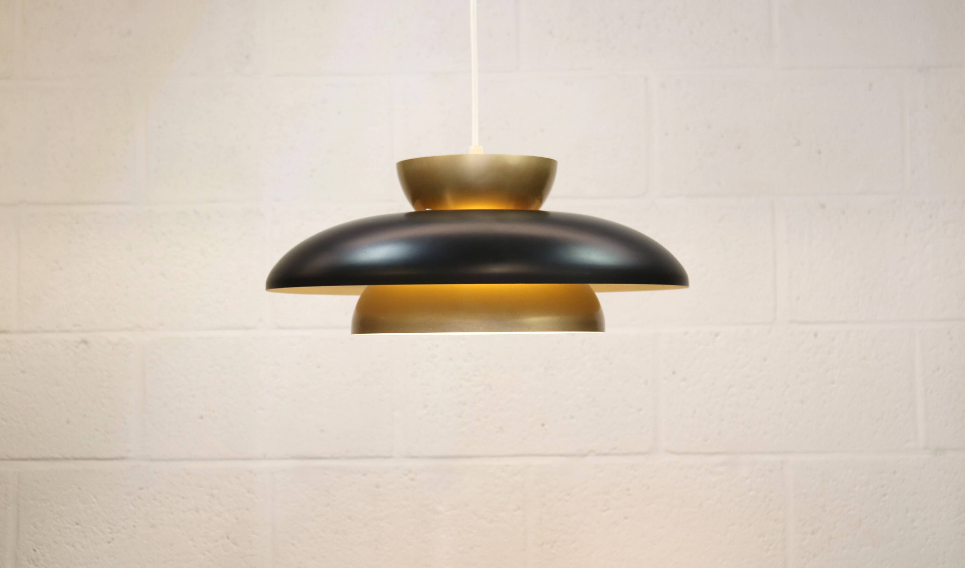 Rare black and golden colored Danish Pendant Lamp - Fog and Morup  - Denmar